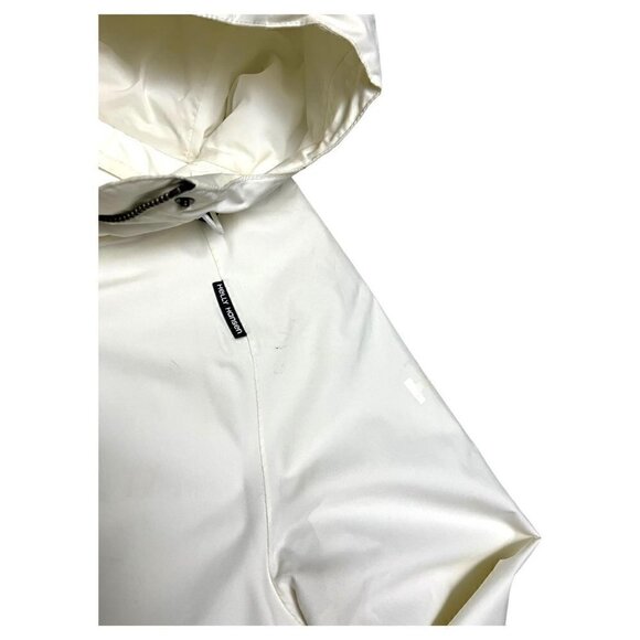 Helly Hansen Cream White Waterproof Outdoor Designer Long Windbreaker Jacket - M - Picture 4 of 6